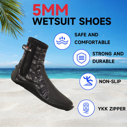 Bottes de Plongée Néoprène 5MM HISEA – Montantes, Imperméables, Antidérapantes | Surf, Scuba, Snorkeling | EU 36-45