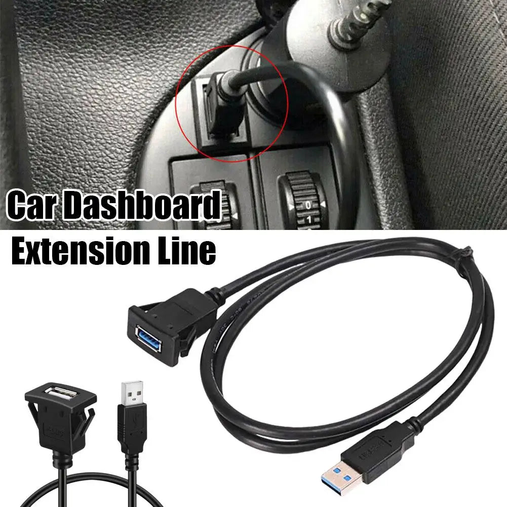 Câble USB 2.0 Encastrable pour Voiture / Camping-Car / Bateau – Montage Tableau de Bord (1 mètre) - BLACKBEARD OUTDOOR INDUSTRIES