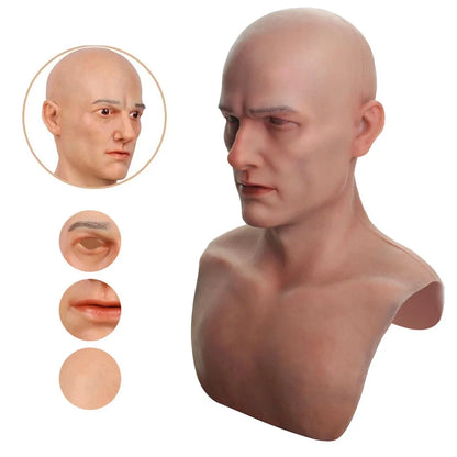 Masque visage masculin ultra-réaliste en silicone