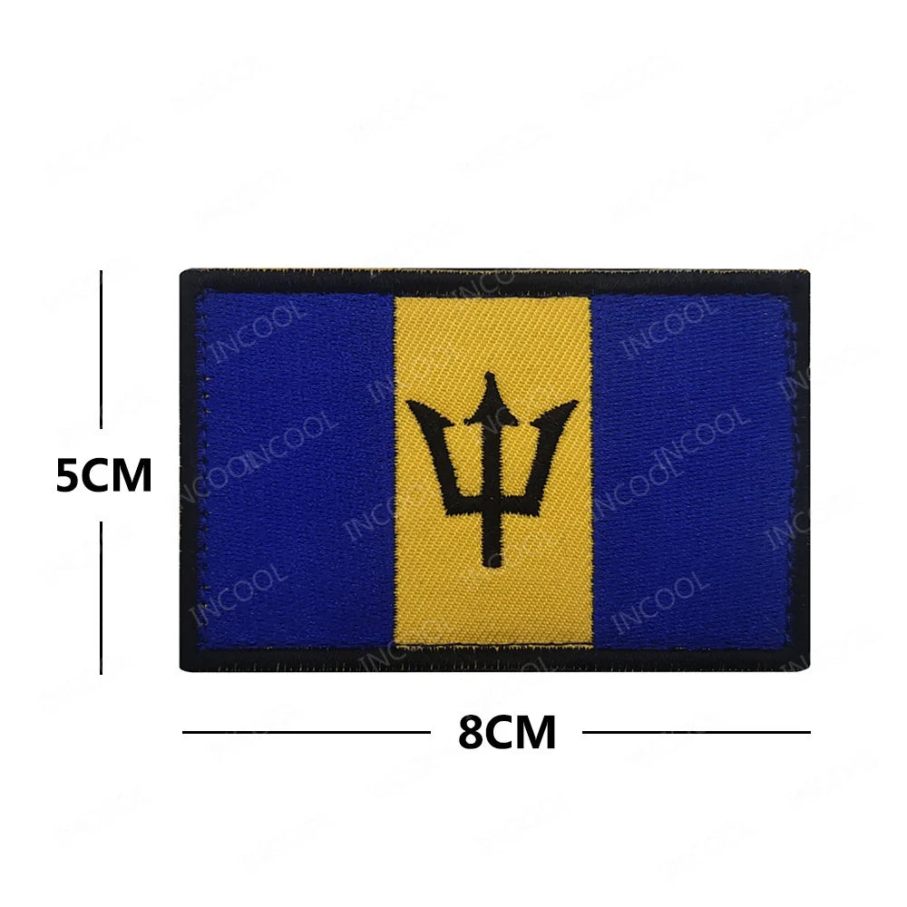 Patch Drapeaux Brodés Amérique et Caraïbes – 8×5 cm avec Velcro - BLACKBEARD OUTDOOR INDUSTRIES