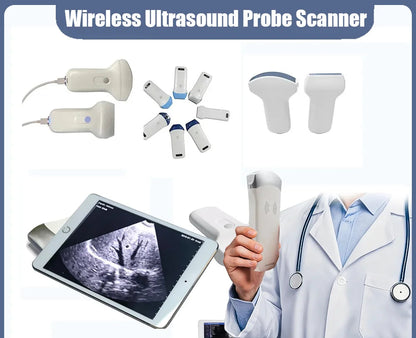Échographe Portable WiFi 3-en-1 – Sonde Linéaire, Convexe & Transvaginale avec Étui