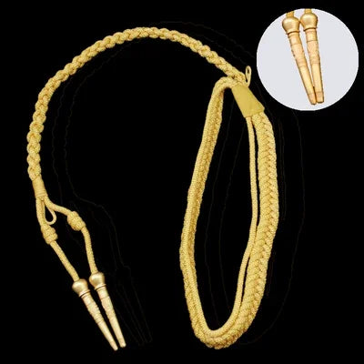 Aiguillette militaire dorée de cérémonie pour garde d'honneur et officier