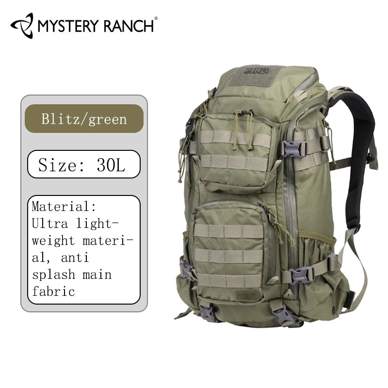Sac à dos de randonnée 30L tactique en nylon, extensible, noir, kaki ou vert
