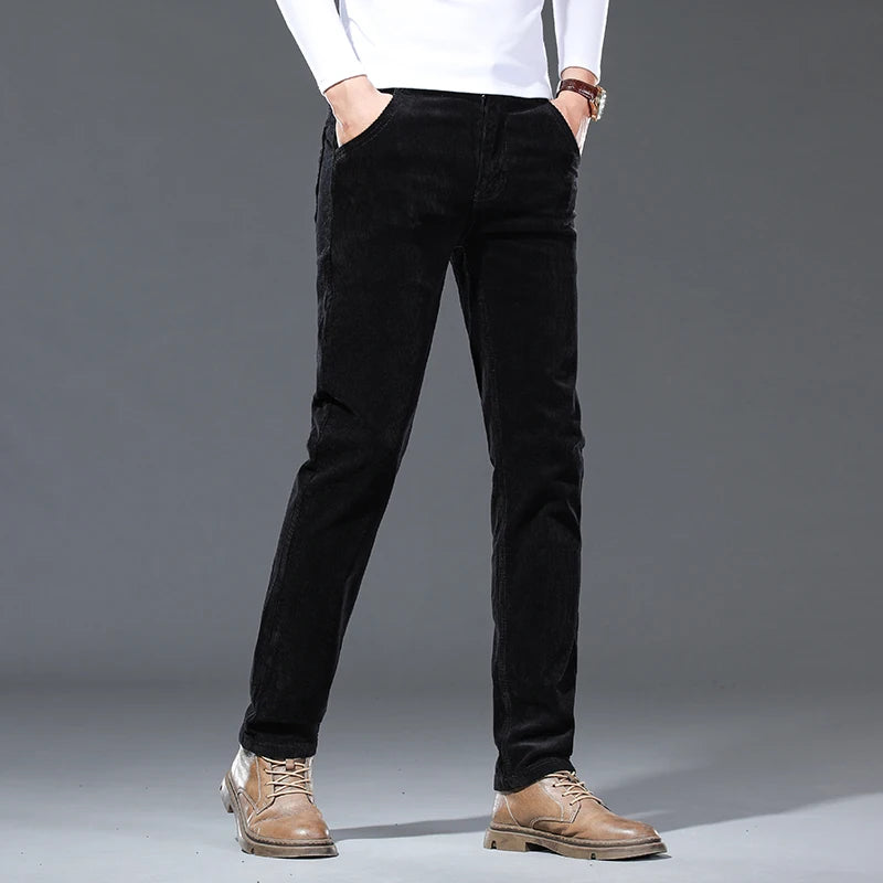 Pantalon Velours Côtelé Homme — 93% Coton Stretch, Coupe Droite, Smart Casual & Business | W28 à W40 - BLACKBEARD OUTDOOR INDUSTRIES