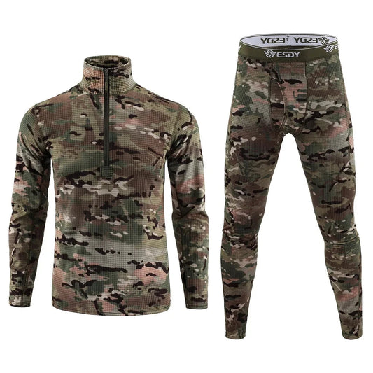 Ensemble de Sous-Vêtements Thermiques pour Homme – Sous-Vêtements Chauds en Fleece, Sèche-Vite, Compression, Long Johns pour l'Hiver – Vêtements Militaires/Armée BLACKBEARD OUTDOOR INDUSTRIES