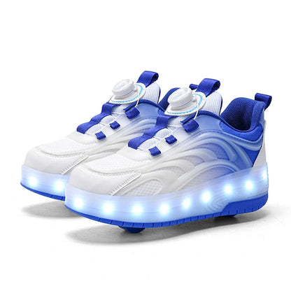 Baskets LED Enfant 2 Roues Lumineuses – Chaussures à Roulettes Recharge USB Unisexe