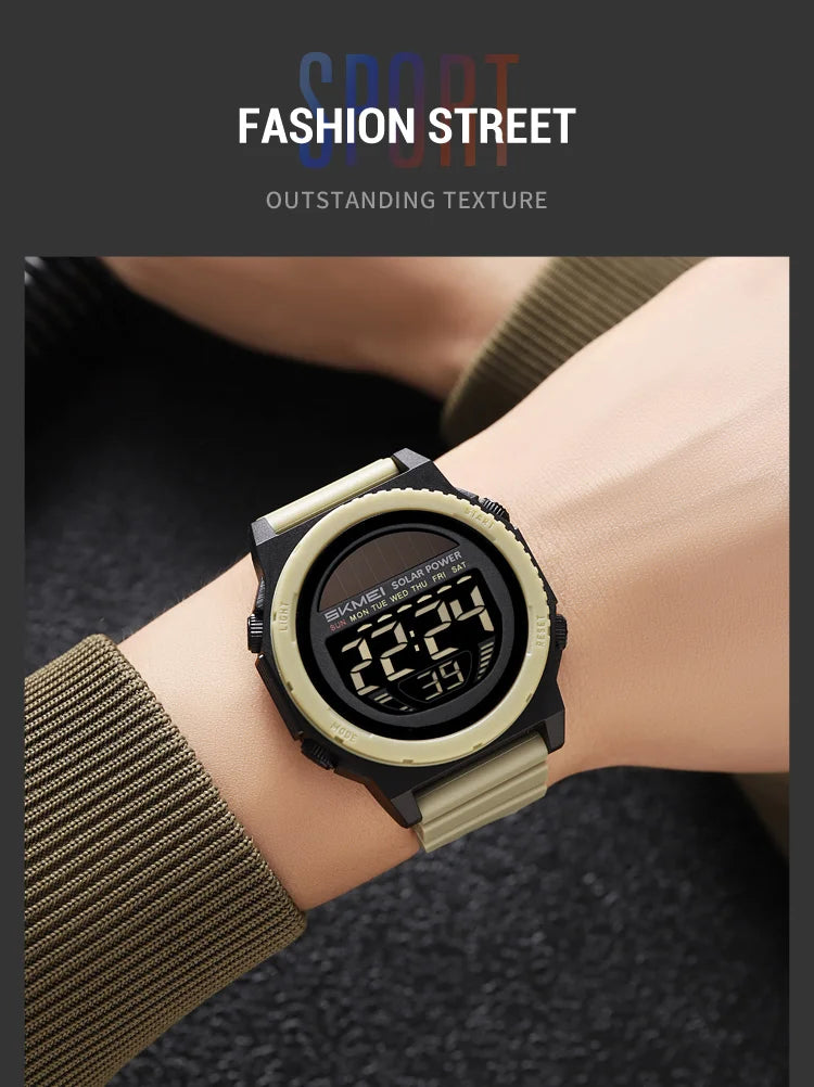 Montre Digitale Sportive Homme SKMEI 2358 – Énergie Solaire, Étanche 5Bar, Chronographe - BLACKBEARD OUTDOOR INDUSTRIES