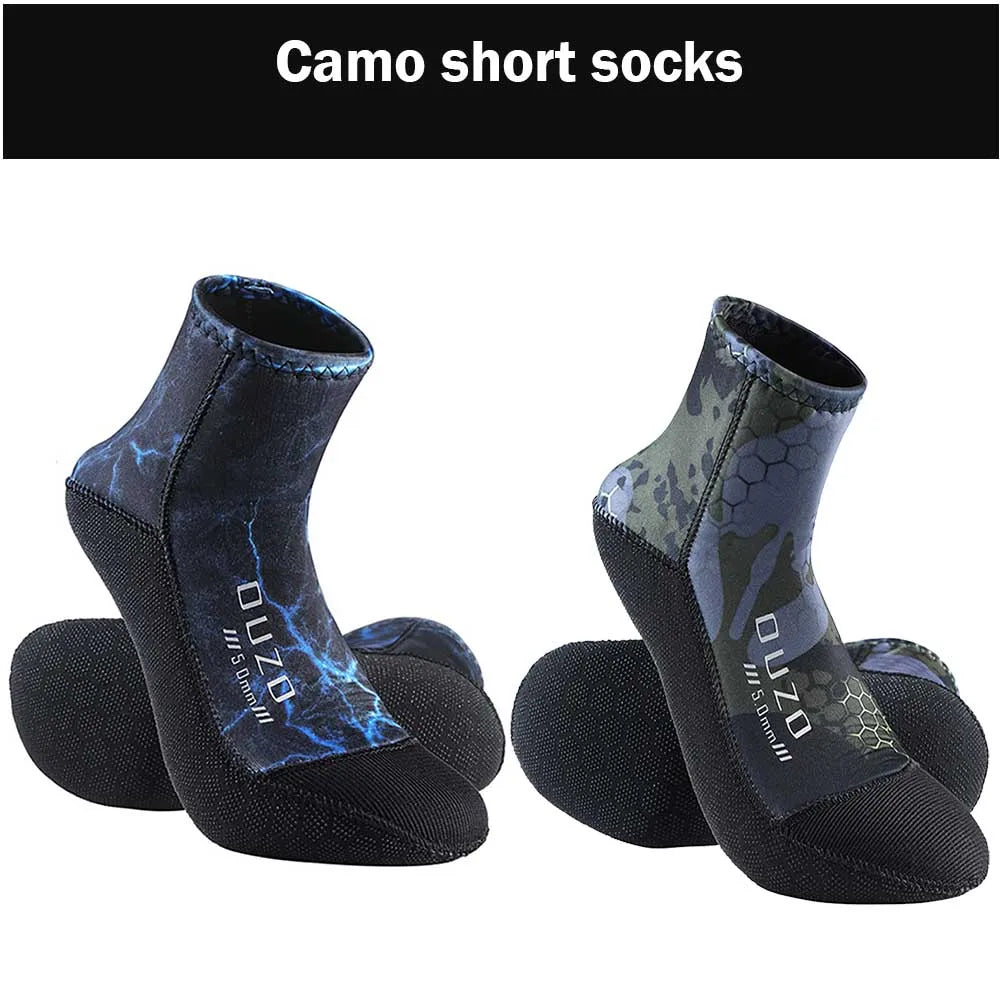 Chaussons Courts Néoprène 5MM Plongée – Antidérapant, Anti-Sable | Surf, Snorkeling, Plage | S à XXXL