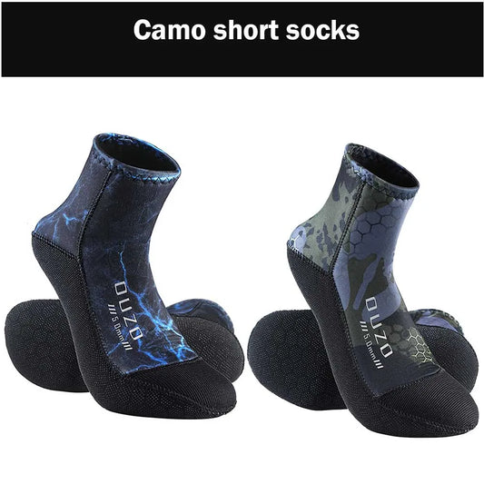 Chaussons Courts Néoprène 5MM Plongée – Antidérapant, Anti-Sable | Surf, Snorkeling, Plage | S à XXXL