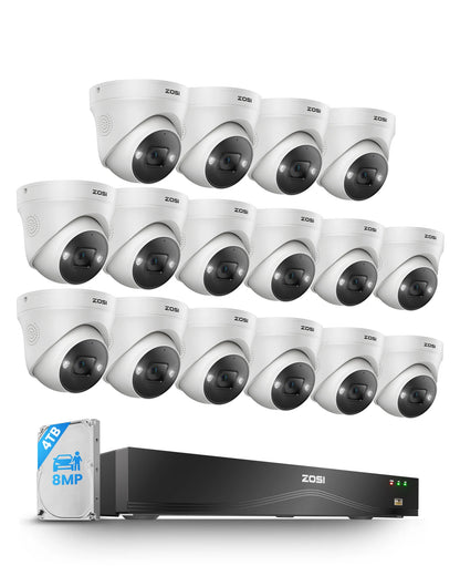 Kit vidéosurveillance ZOSI PoE 4K 8 MP avec NVR 4 To