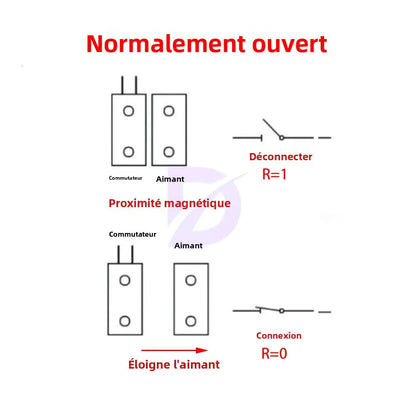 Contacteur de Porte Magnétique Filaire MC-38 — Détecteur Alarme Porte & Fenêtre (1 à 10 pcs) - BLACKBEARD OUTDOOR INDUSTRIES