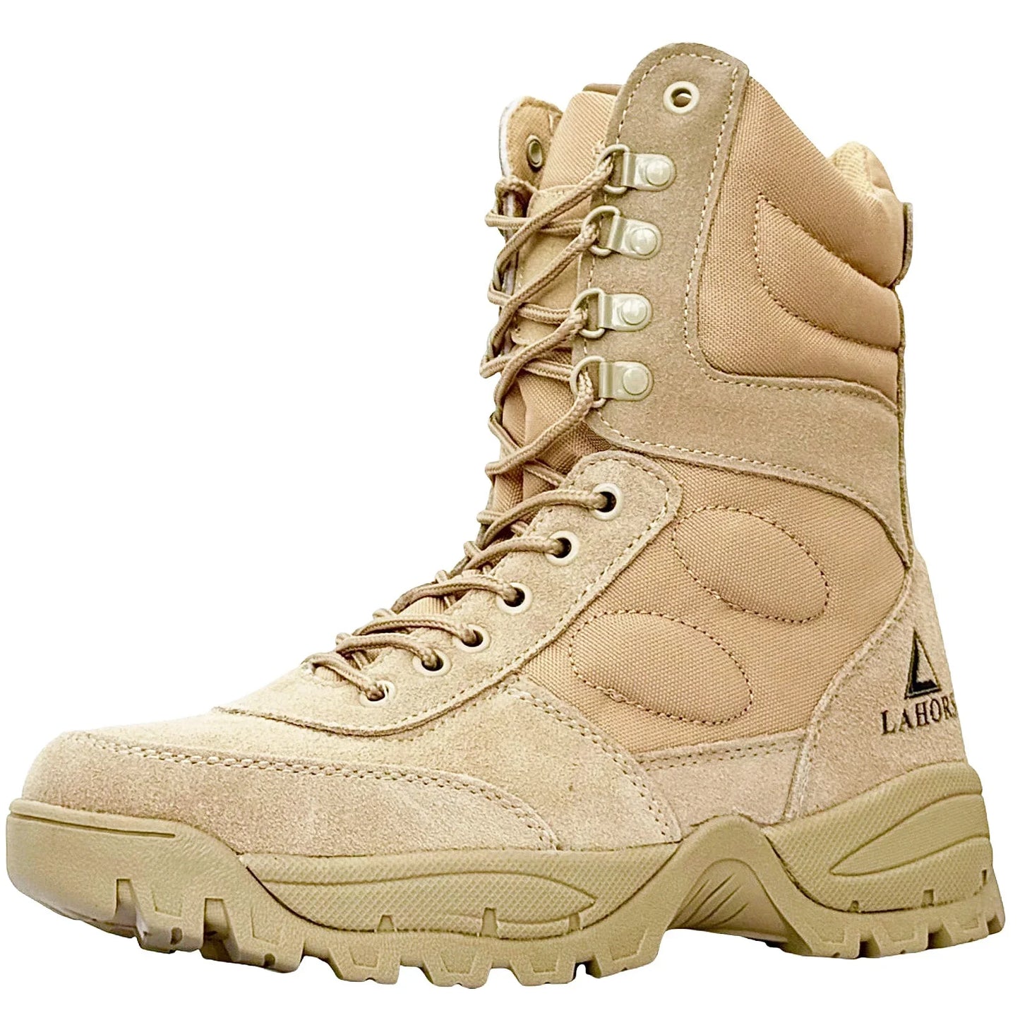 Rangers Tactiques Homme LAHORS – Cuir Véritable, Zip Latéral, Désert Combat, Pointures 39-46