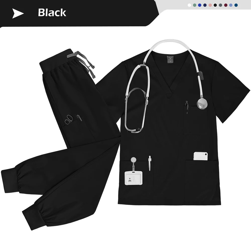 Ensemble Scrubs Infirmier Unisexe — Haut & Pantalon Jogger Médical - BLACKBEARD OUTDOOR INDUSTRIES