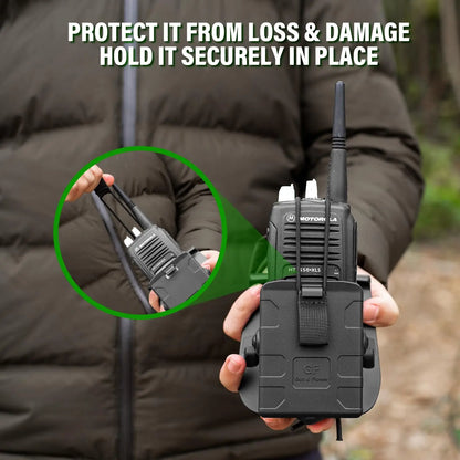 Holster Radio Universel Réglable – Étui Coque Rigide Quick Draw pour Motorola APX6000, Kenwood, Hytera – Noir ou Vert