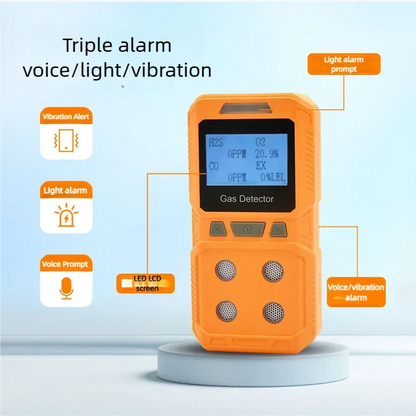 Détecteur multigaz portable 4 gaz CO, O₂, H₂S et LEL