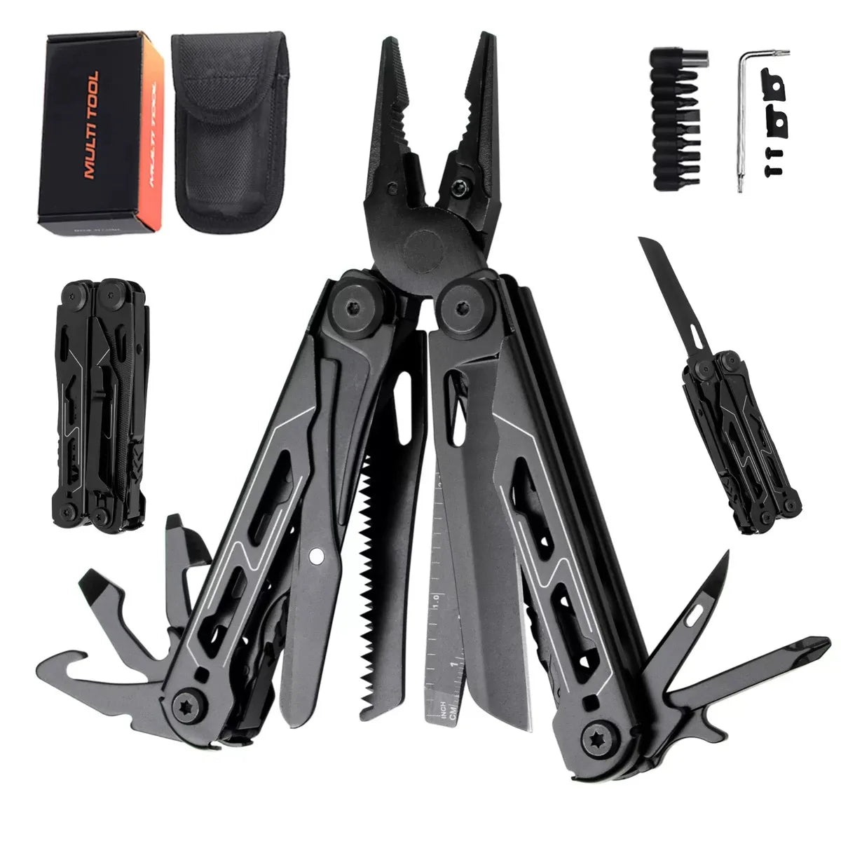 Outdoor Camping Multi Tools Folding Survival Gear Plier Knife Wire Stripper Outdoor Mini Portable Hand Tools Knife, Scissors ﻿ BLACKBEARD OUTDOOR INDUSTRIES
