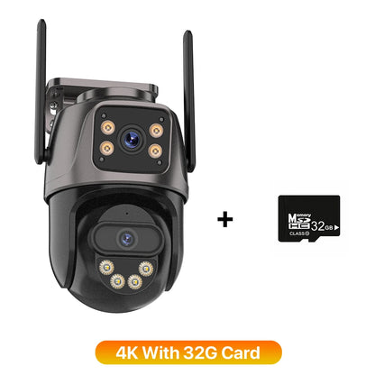 Caméra de Surveillance WiFi 4K/6K – Triple Objectif, Vision Nocturne Couleur, Détection IA, Étanche IP66 | iCSee - BLACKBEARD OUTDOOR INDUSTRIES