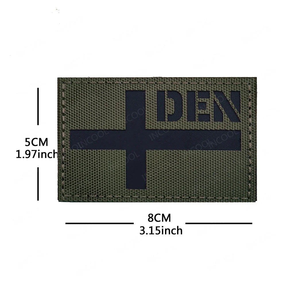 Patch Drapeau Réfléchissant Tactique – Badge Militaire Velcro, 29 Pays, 8x5 cm
