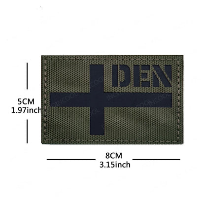 Patch Drapeau Réfléchissant Tactique – Badge Militaire Velcro, 29 Pays, 8x5 cm
