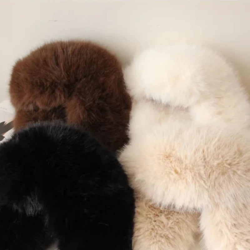 Chapka Ushanka Peluche Douce - Oreillettes, Unisexe pour le Ski et l'Hiver