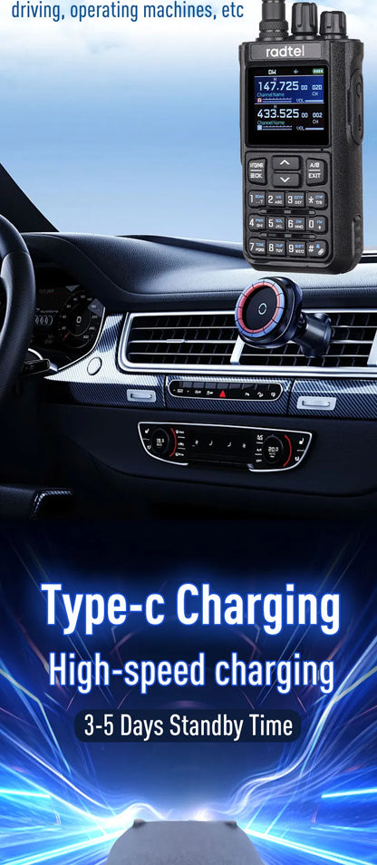 Talkie-Walkie Radtel RT-900 Ham Radio Full Band 8W – 256 Canaux, Air Band, Programmation Bluetooth (Optionnelle) - BLACKBEARD OUTDOOR INDUSTRIES