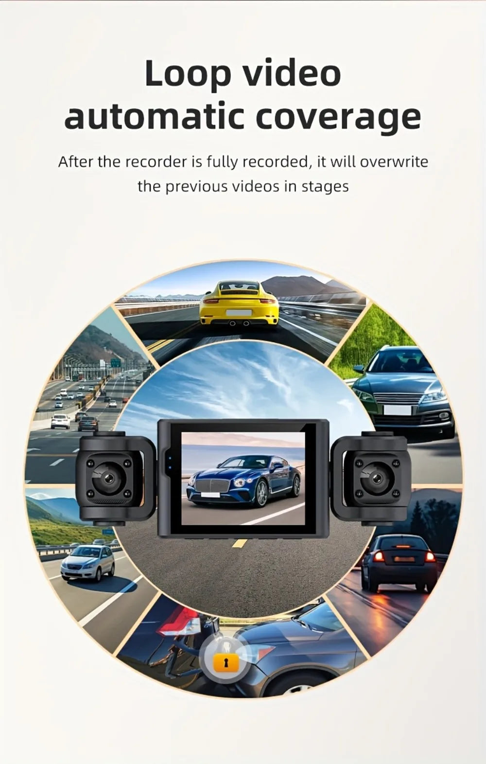 dashcam 4 canaux couverture panoramique à 360°  haute définition 1080P Ma boutique