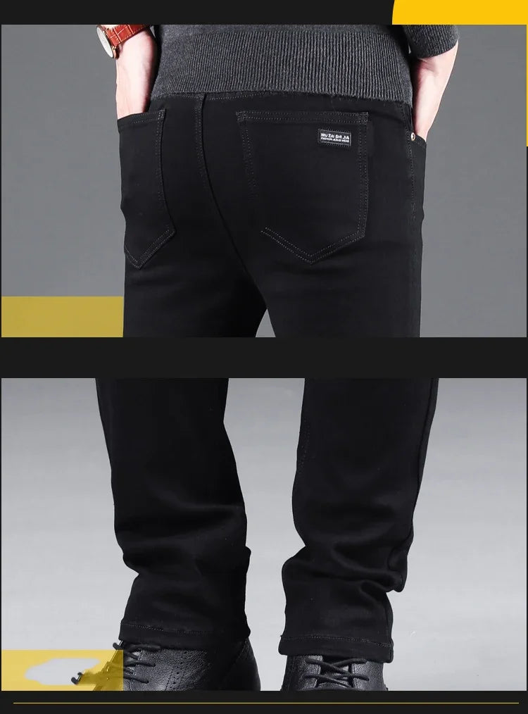Jeans Slim Pure Black pour Homme - Élasticité, Coupe Droite, Mode Décontractée BLACKBEARD OUTDOOR INDUSTRIES