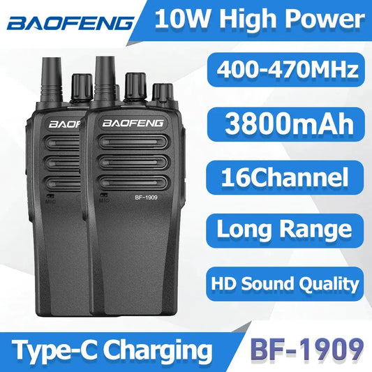 Baofeng BF-1909 10W Talkie-Walkie  UHF 400-470MHz Ma boutique
