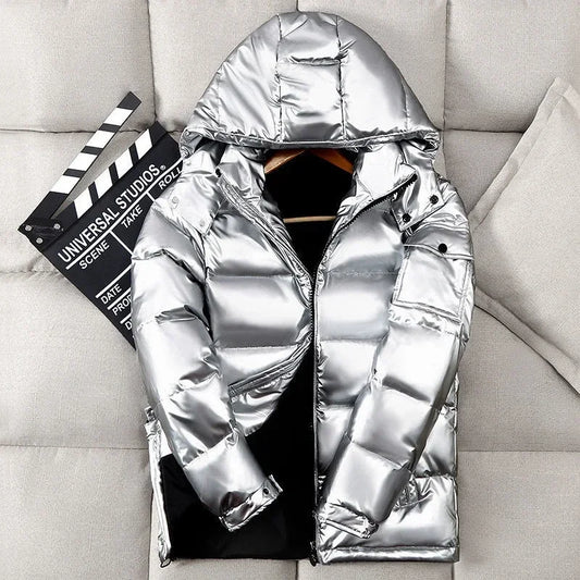 Doudoune Homme Hiver Brillante – 80% Duvet Canard Blanc, Capuche Amovible, Style Premium | S-4XL - BLACKBEARD OUTDOOR INDUSTRIES