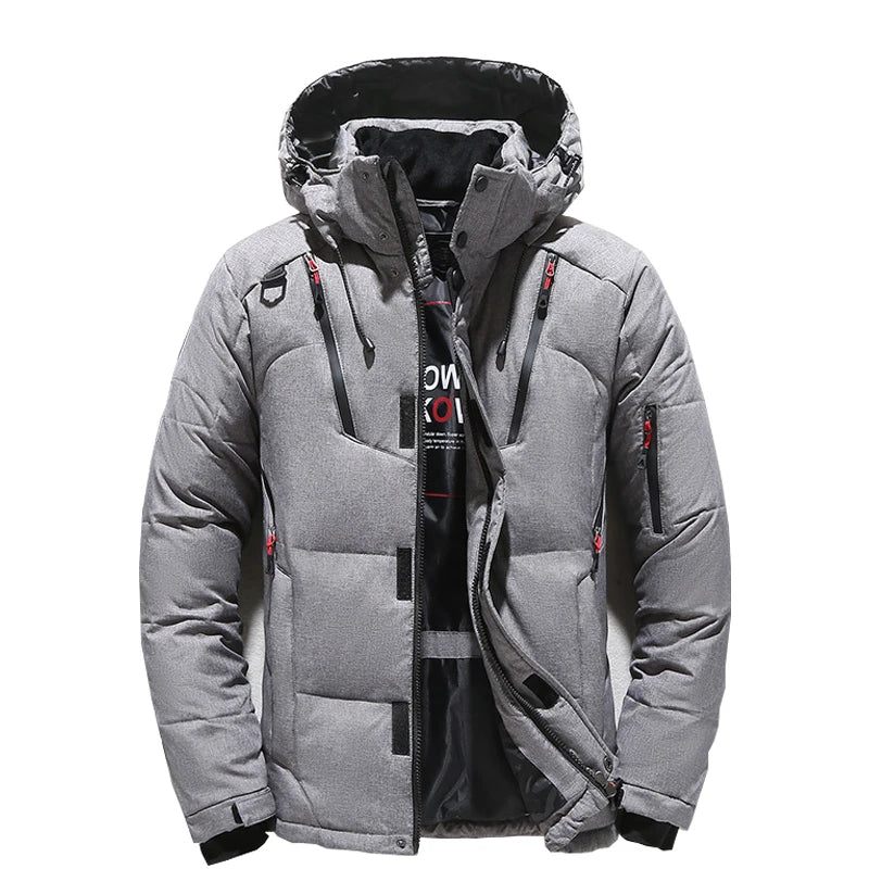 Doudoune homme en duvet de canard blanc, capuche amovible