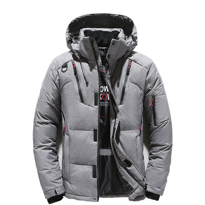 Doudoune homme en duvet de canard blanc, capuche amovible