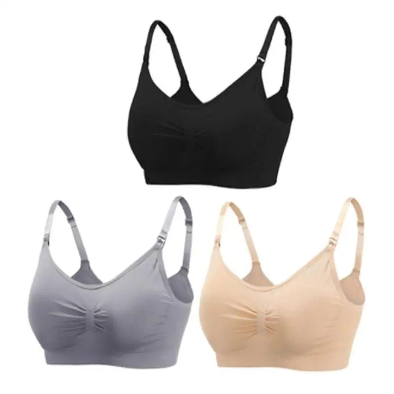 Lot de 3 Soutiens-Gorge d'Allaitement Maternité – Sans Armature, Grande Taille, Respirant