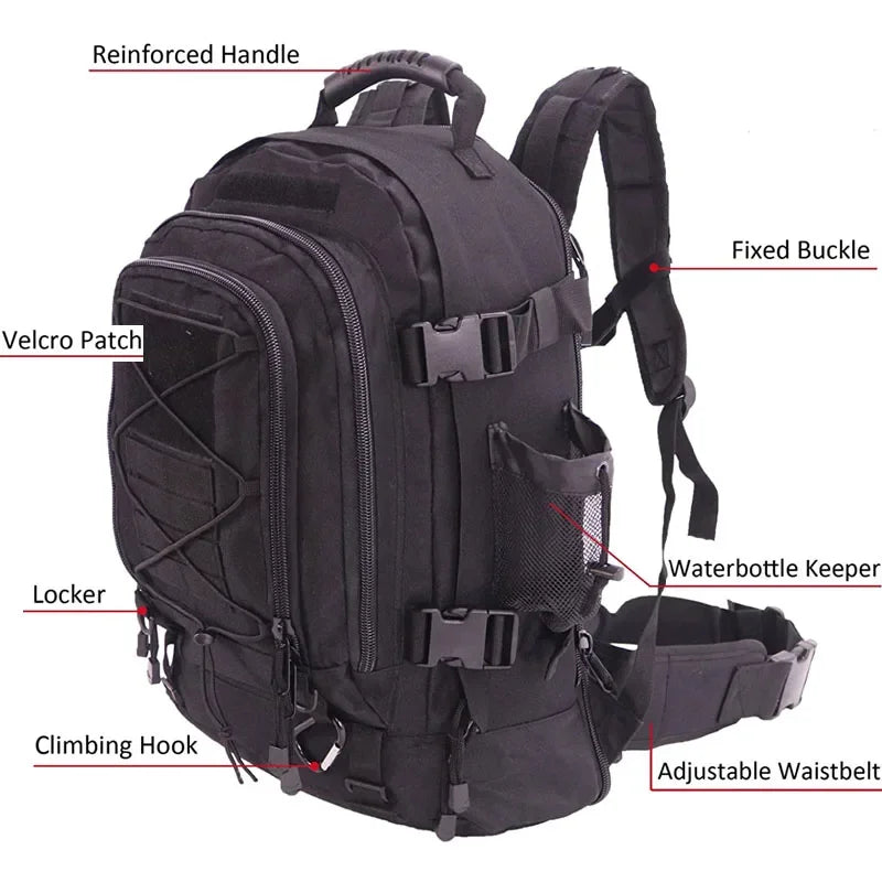 Sac à dos tactique 60L MOLLE imperméable