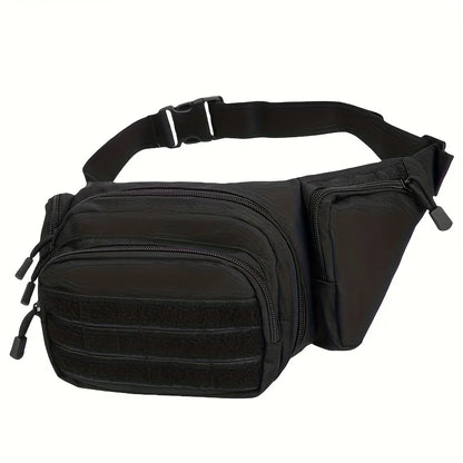 Sacoche banane tactique en nylon résistant – multi‑poches MOLLE avec holster et 4 porte‑chargeurs, idéale pour la randonnée, le vélo et le voyage (Kaki/Noir/Vert) - BLACKBEARD OUTDOOR INDUSTRIES
