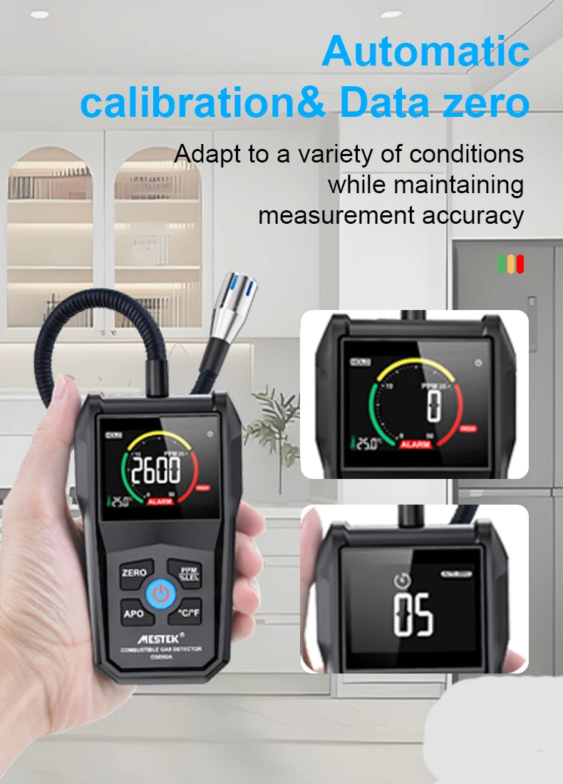 Détecteur de Fuite de Gaz Inflammable – Analyseur de Gaz Naturel, LPG, Méthane, Alcool (50000 PPM/LEL%) avec Sonde Flexible - BLACKBEARD OUTDOOR INDUSTRIES