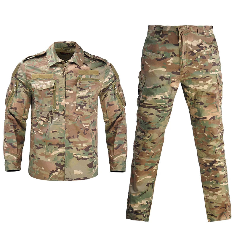 Ensemble Tactique Camouflage – Veste + Pantalon Cargo Multi-Poches Airsoft Chasse Outdoor - BLACKBEARD OUTDOOR INDUSTRIES