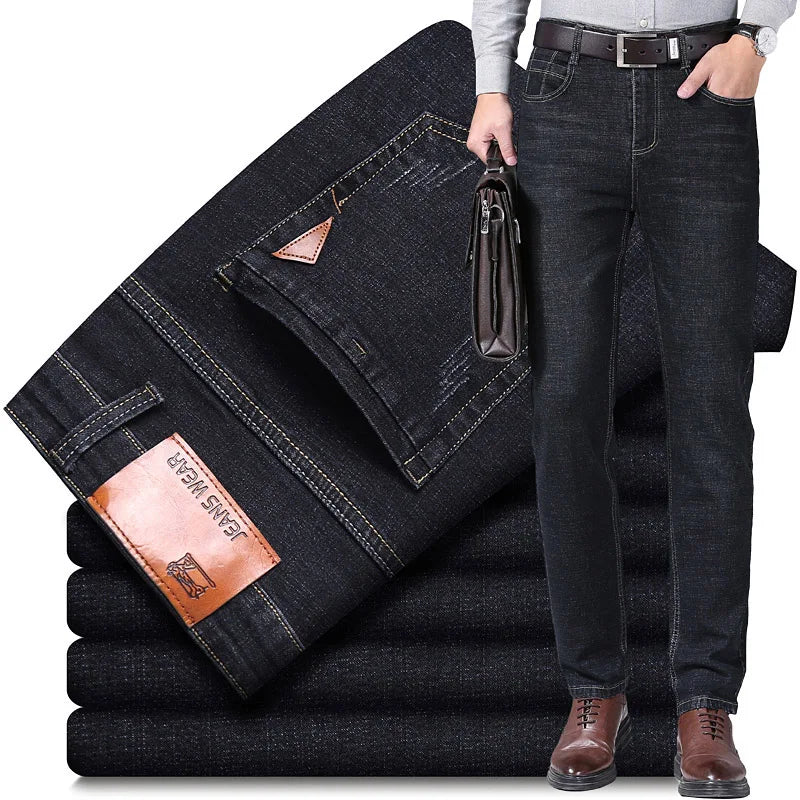 Jean Homme Fashion Business – Jean Slim Stretch Classique, Pantalon Casual – Denim Noir et Bleu BLACKBEARD OUTDOOR INDUSTRIES