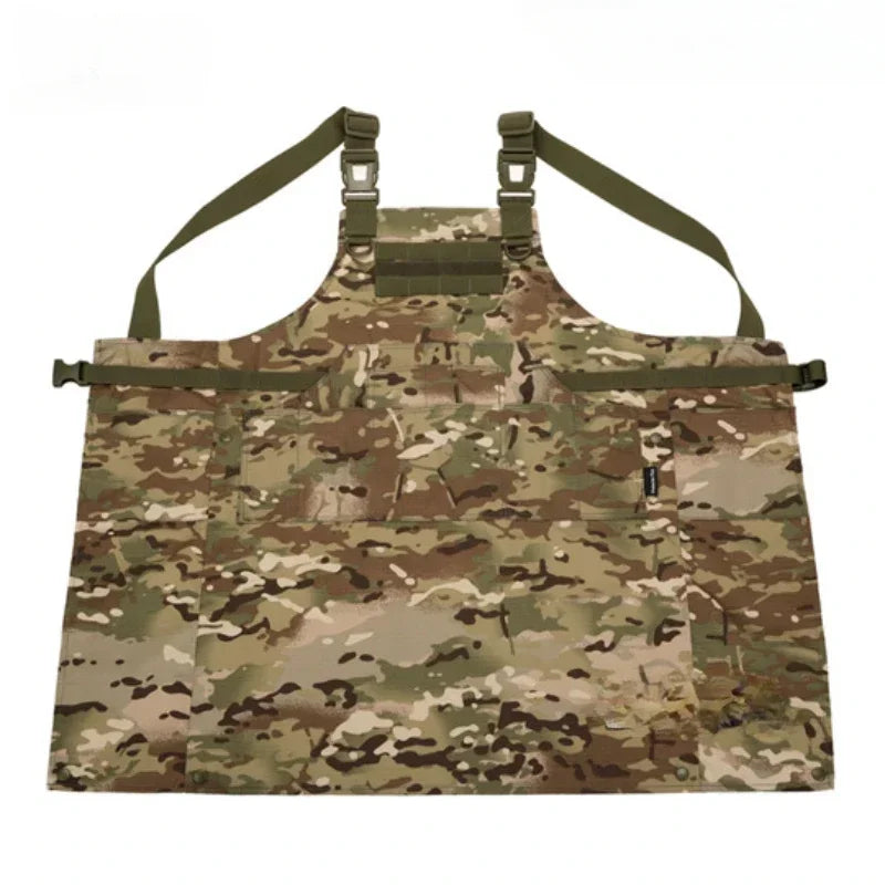 Tablier tactique 12 poches MOLLE, camouflage ou uni, taille unique