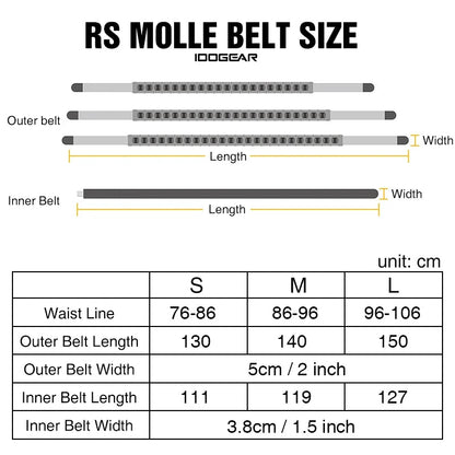 Ceinture Tactique IDOGEAR Quick Release MOLLE – Ceinture de Service Légère Ma boutique