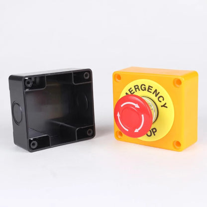 Bouton d’Arrêt d’Urgence 660V 10A Étanche — Champignon Rouge avec Capot Anti-Pluie - BLACKBEARD OUTDOOR INDUSTRIES