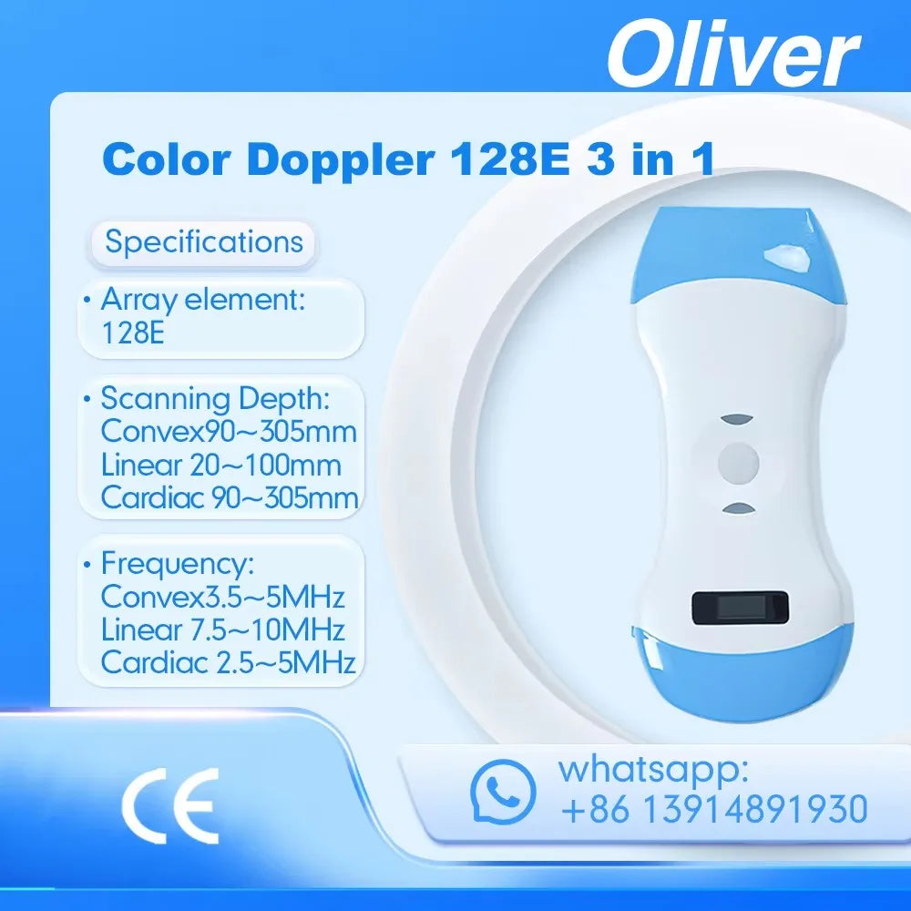 Échographe Portable WiFi 3-en-1 – Sonde Linéaire, Convexe & Transvaginale avec Étui
