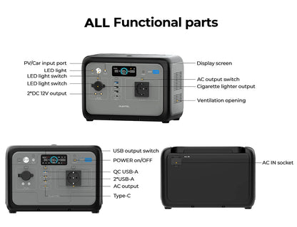 OUKITEL P800 Portable Power Station, 512Wh 800W LiFePO4 Backup Battery with AC + DC Fast Charging Solar Generator for Outdoor BLACKBEARD OUTDOOR INDUSTRIES