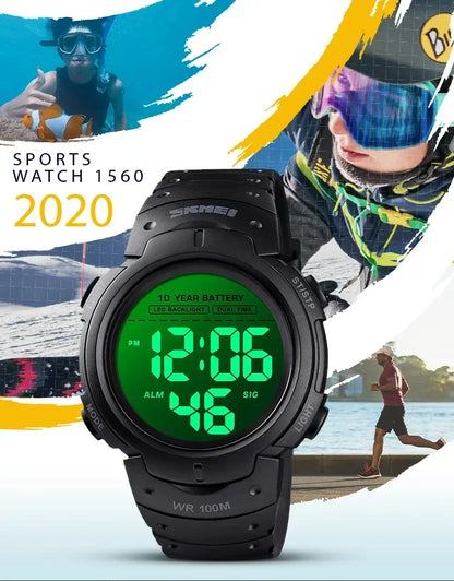 SKMEI 1560 – Montre Digitale Homme 100M Étanche - BLACKBEARD OUTDOOR INDUSTRIES