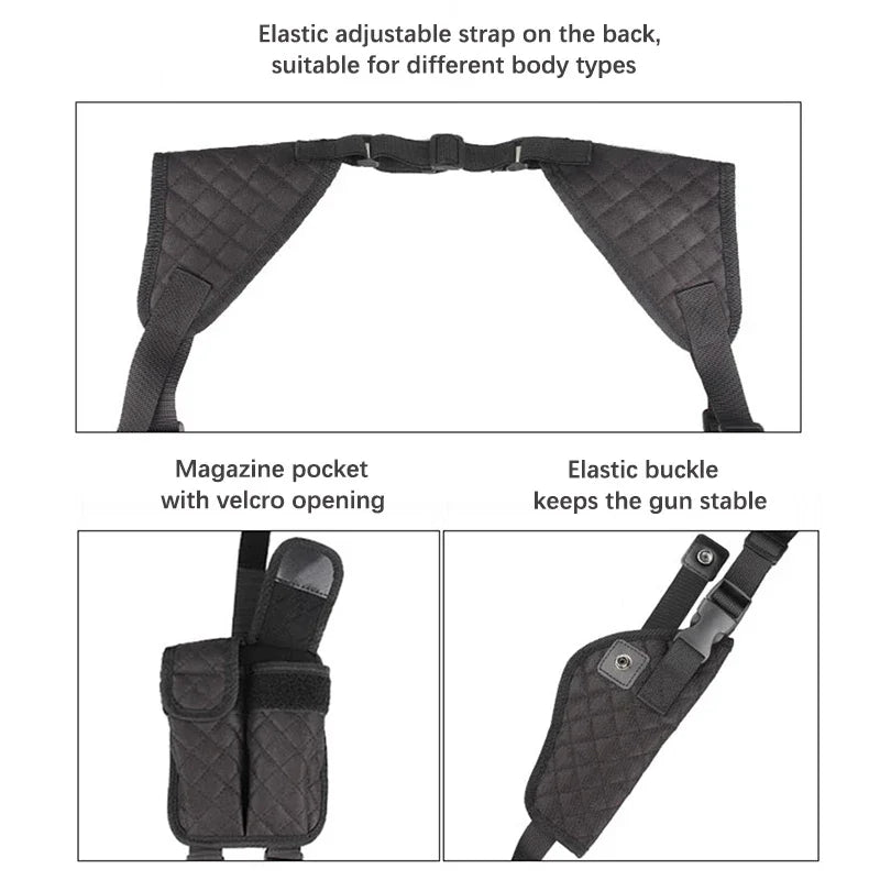 Holster Tactique à Port Discret avec Double Magasin - Pochette Sous-armé pour Pistolet - Accessoire de Tir et de Chasse BLACKBEARD OUTDOOR INDUSTRIES