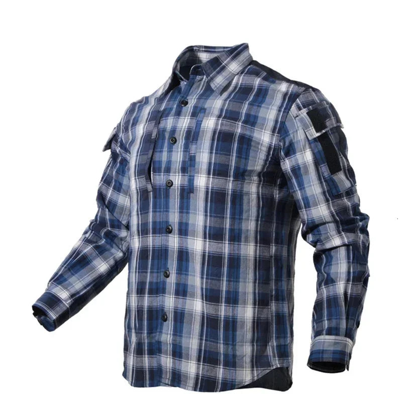 Chemise Tactique À Carreaux Homme & Femme – Coton Respirant, Manches Longues | Randonnée Chasse Airsoft - BLACKBEARD OUTDOOR INDUSTRIES