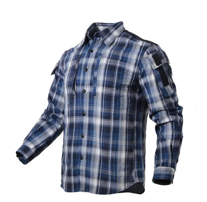 Chemise Tactique À Carreaux Homme & Femme – Coton Respirant, Manches Longues | Randonnée Chasse Airsoft - BLACKBEARD OUTDOOR INDUSTRIES