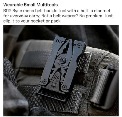 SOG Sync I Traveler EDC Multi-tool with 10 Survival Tools, Tactical & Outdoor Camping Supplies, Portable Travel & Hiking Kit Set BLACKBEARD OUTDOOR INDUSTRIES