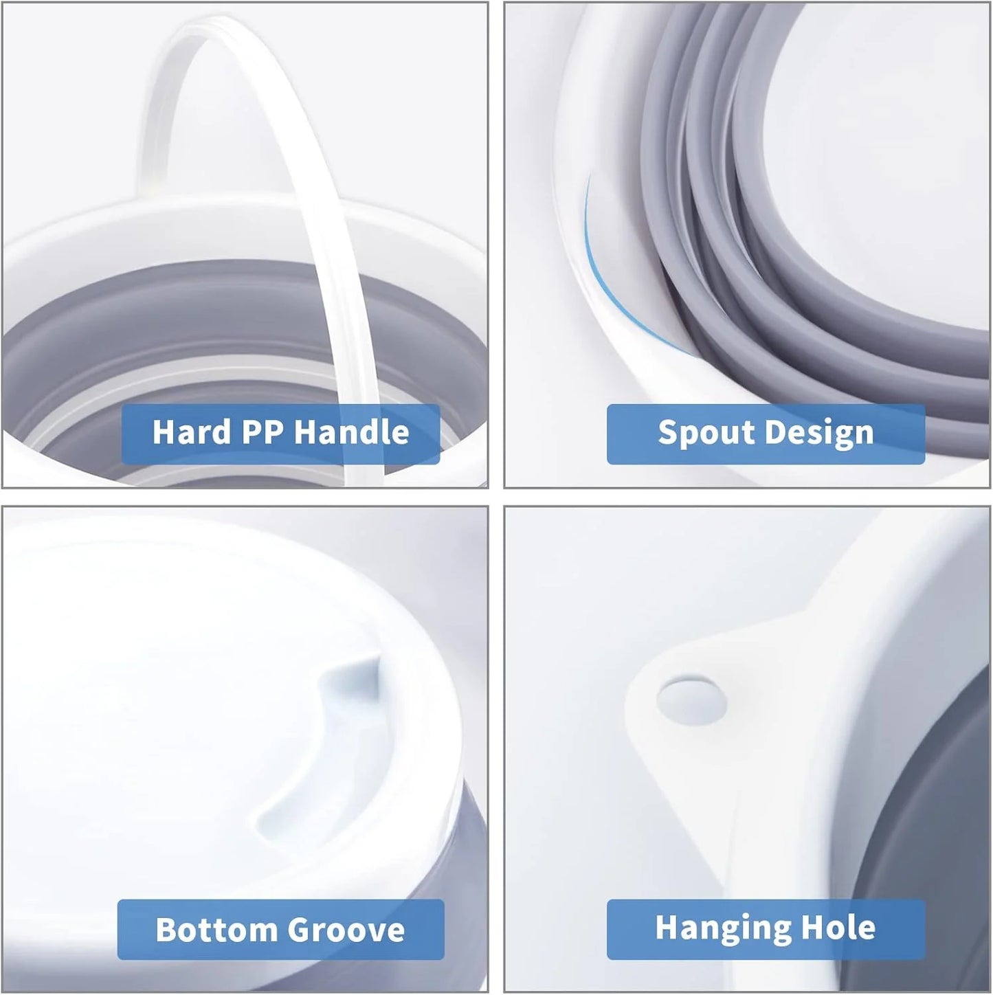 Seau Pliable en Silicone 10L – Seau Multi-Usage pour Pêche, Camping, Lavage de Voiture, Maison - BLACKBEARD OUTDOOR INDUSTRIES