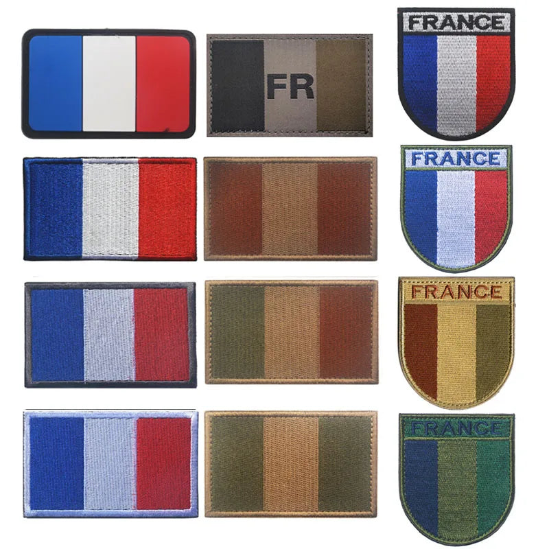 Patch Drapeau France Rectangulaire Brodé – Hook & Loop ou Couture | DIY Veste, Sac, Casquette, Brassard | 12 Modèles - BLACKBEARD OUTDOOR INDUSTRIES