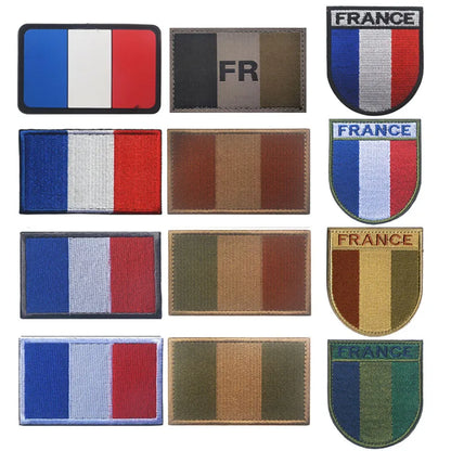 Patch Drapeau France Rectangulaire Brodé – Hook & Loop ou Couture | DIY Veste, Sac, Casquette, Brassard | 12 Modèles - BLACKBEARD OUTDOOR INDUSTRIES
